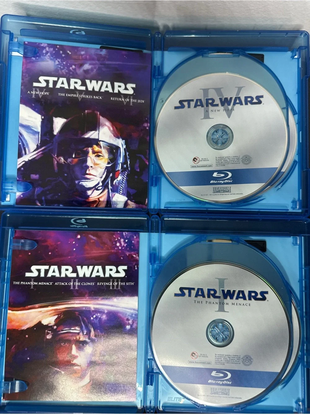 Star Wars Blu-ray Bundle Episodes I-VI Complete Saga 6 Movies 2 Box Sets